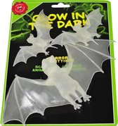 Halloween 3x stuks glow in the dark horror decoratie vleermuizen 21 cm - Lichtgevende Halloween dieren en insecten
