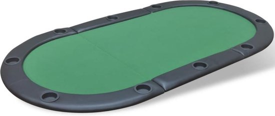 Thumbnail van een extra afbeelding van het spel Poker tafelblad voor 10 spelers inklapbaar groen