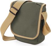 Reporter tasje olijfgroen  23 x 17 cm - Mini schoudertas voor onderweg - Schoudertasje voor volwassenen
