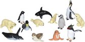 Speelset kinderen pooldieren figuren 13 delig - Dieren pooldieren speelgoed - speelgoed voor kinderen