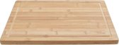 Snijplank bamboe hout rechthoek 34 cm - Snijplanken voor groente, fruit, vlees en vis - Keuken/kookbenodigdheden