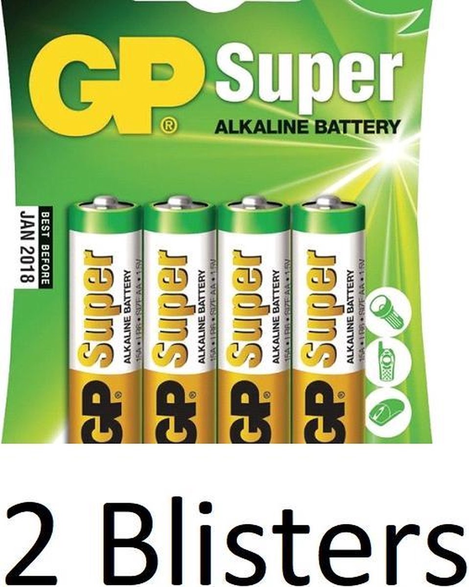 GP AA Super Alkaline Batterijen - 8 stuks | bol.com