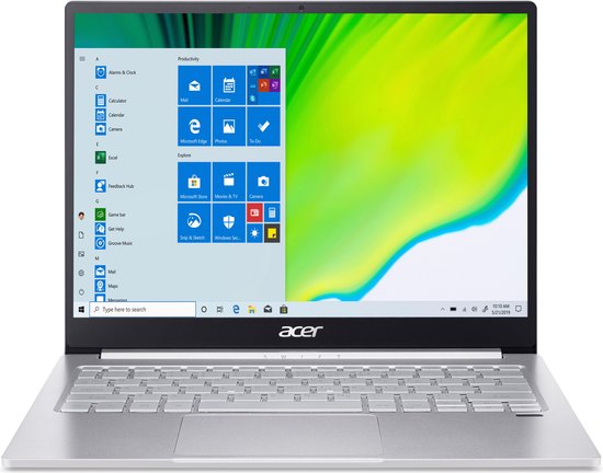 Acer Swift 3 SF313-52-70L2 Notebook 34,3 cm (13.5") 2256 x 1504 Pixels Intel® 10de generatie Core™ i7 16 GB LPDDR4x-SDRAM 1000 GB SSD Wi-Fi 6 (802.11ax) Windows 10 Pro Zilver