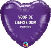 STAYSAFE Hart Paars "Voor de liefste Oom" GEVULD MET HELIUM