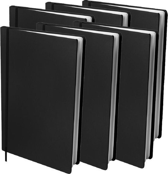 Dresz rekbare boekenkaft A4 - Zwart - 6-pack | bol.com