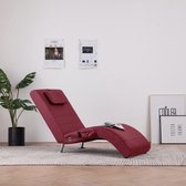 Massage chaise longue met kussen kunstleer wijnrood