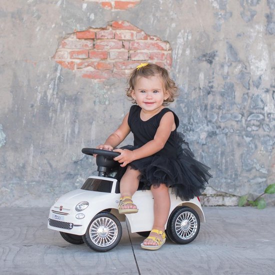 Bandits & Angels loopauto Fiat 500 wit 1 jaar jongens en meisjes