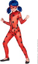LUCIDA - Luxe Miraculous - Ladybug kostuum met tas voor meisjes - XS 92/104 (3-4 jaar)