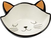 Eetkom Stone Kitty Face 200ml - 14,5x6x6,5cm zwart/wit