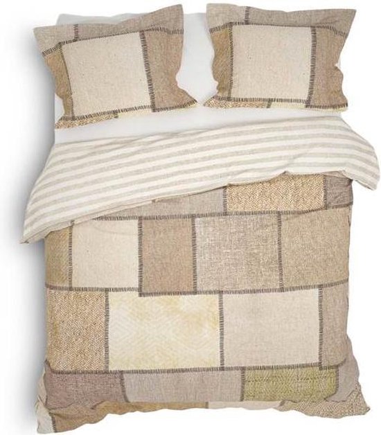 Heckett & Lane Rida - Dekbedovertrek - Lits-jumeaux - 240x200/220 cm + 2 kussenslopen 60x70 cm - Woven Beige