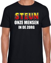 Steun onze mensen in de zorg t-shirt zwart voor heren XL