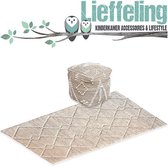 Combideal 10% Korting - Vloerkleed Wammy Zand 160 x 230 cm + Poef Delansy