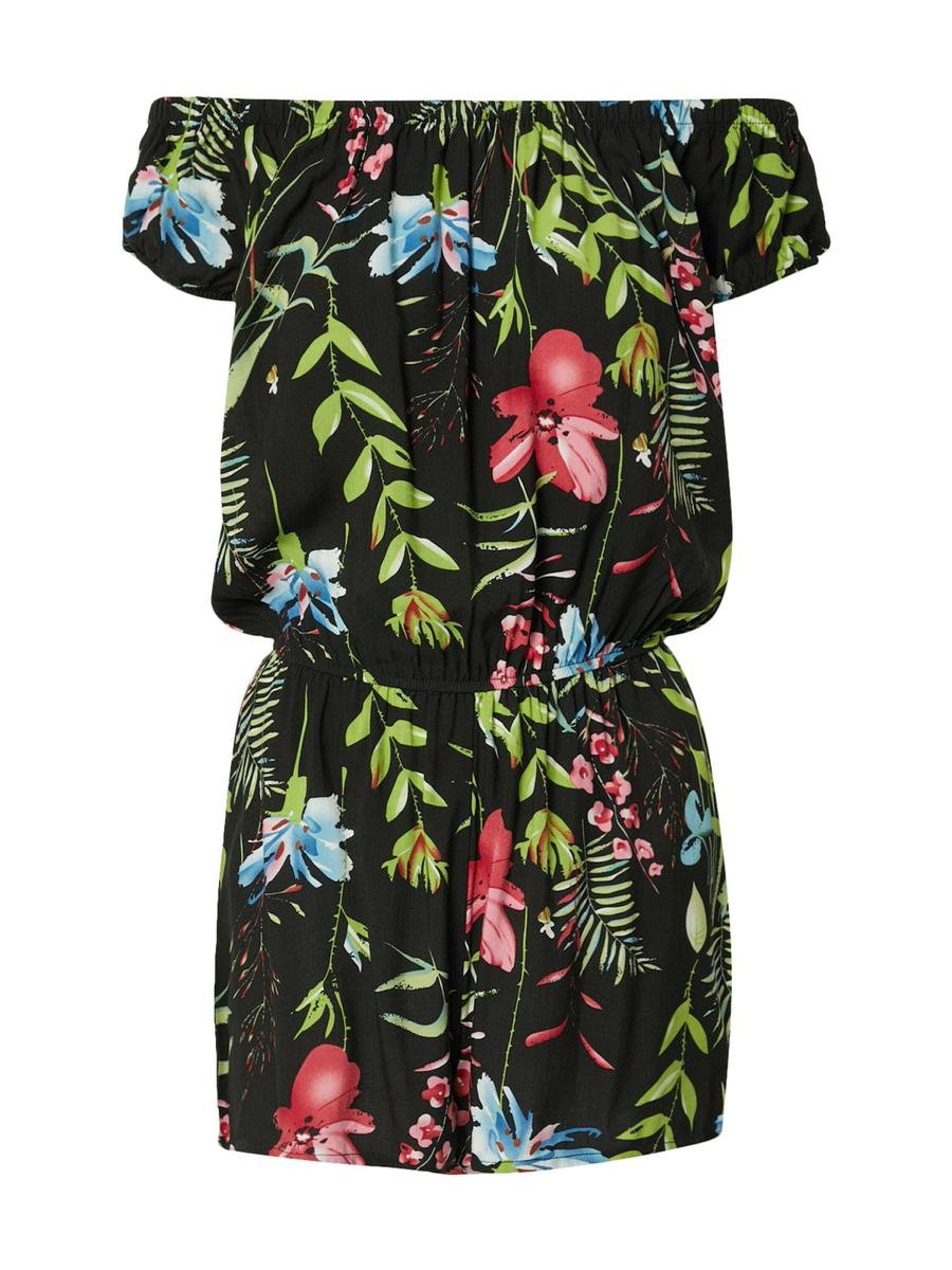 Urban Classics AOP Off Shoulder Playsuit XS Zwart