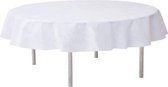 Wit rond tafelkleed/tafellaken 180 cm stof - Ronde tafelkleden Opaque White - Witte tafeldecoraties - Wit thema