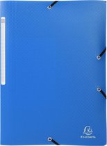 50x Elastomap met 3 kleppen -A4 - PP Opak, Blauw