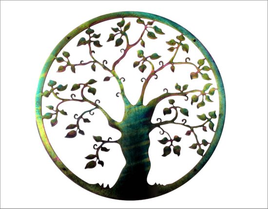 bol.com | Dit Pracht - wanddecoratie 50cm - levensboom / wensboom -  kleurrijke gloed