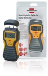 Een Brennenstuhl vochtmeter MD naast de verpakking, met een digitale display die 19.8% aangeeft.