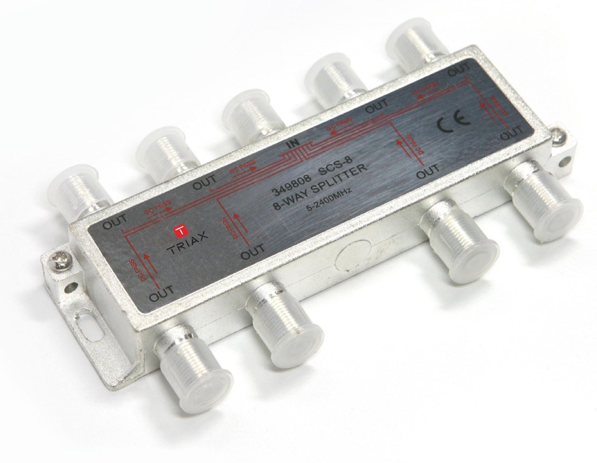 Satelliet Splitter F-Splitter Satelliet 17 dB / 5-2400 MHz - 8 Uitgangen