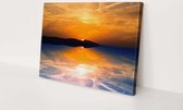 Crépuscule ciel orange | 150 x 100 cm | Toile pour l'extérieur | Peinture | Plein air | Tissu de jardin