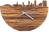 Skyline Klok Nijmegen Palissander hout - Ø 40 cm - Woondecoratie - Wand decoratie woonkamer - WoodWideCities