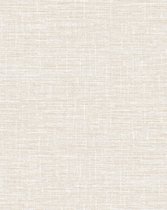 Textiel look behang Profhome DE120111-DI vliesbehang hardvinyl warmdruk in reliëf gestempeld tun sur ton mat wit 5,33 m2