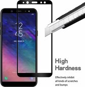 Geschikt voor Samsung Galaxy A6 (2018) HD clarity Hardness Full Coverage Bubble Free tempered glass zwart