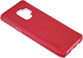 Samsung Galaxy A6+ (Plus) (2018) Rood Glitter TPU Back Cover Hoesje