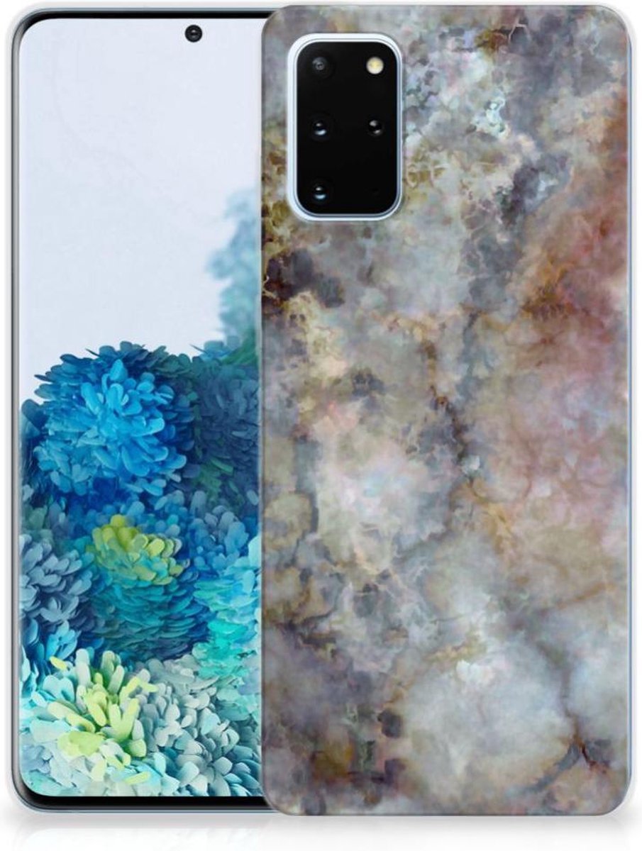 Samsung Galaxy S20 Plus TPU Siliconen Hoesje Marmer Grijs