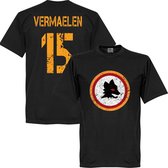 AS Roma Retro Vermaelen 15 T-Shirt - Zwart - XS