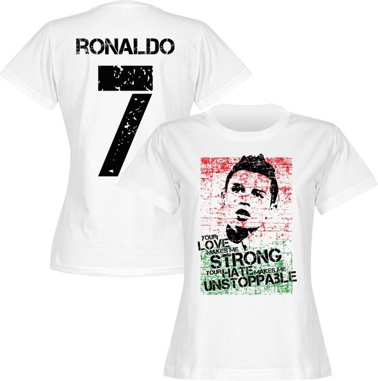 Ronaldo 7 Portugal Vlag T-Shirt - Dames - S - 8