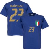 Italië Materazzi WK 2006 T-Shirt - Blauw - 3XL