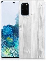 Geschikt voor Samsung Galaxy S20 Plus Bumper Hoesje White Wood
