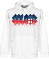 Engeland 2018 Pattern Hooded Sweater - Wit - S