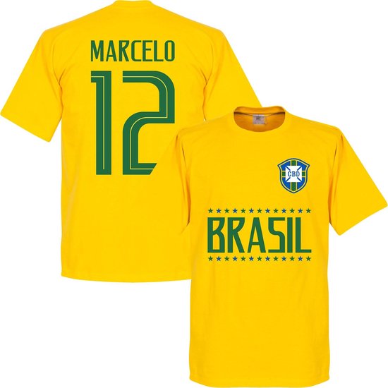 Brazilie Marcelo 12 Team T-Shirt - Geel - M