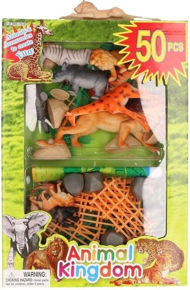 Safari dieren/wilde dieren speelgoed 50-delig - Plastic kleine speelfiguren  voor kinderen | bol.com