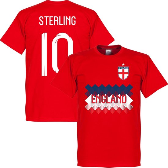 Engeland Sterling 10 Team T-Shirt - Rood - M