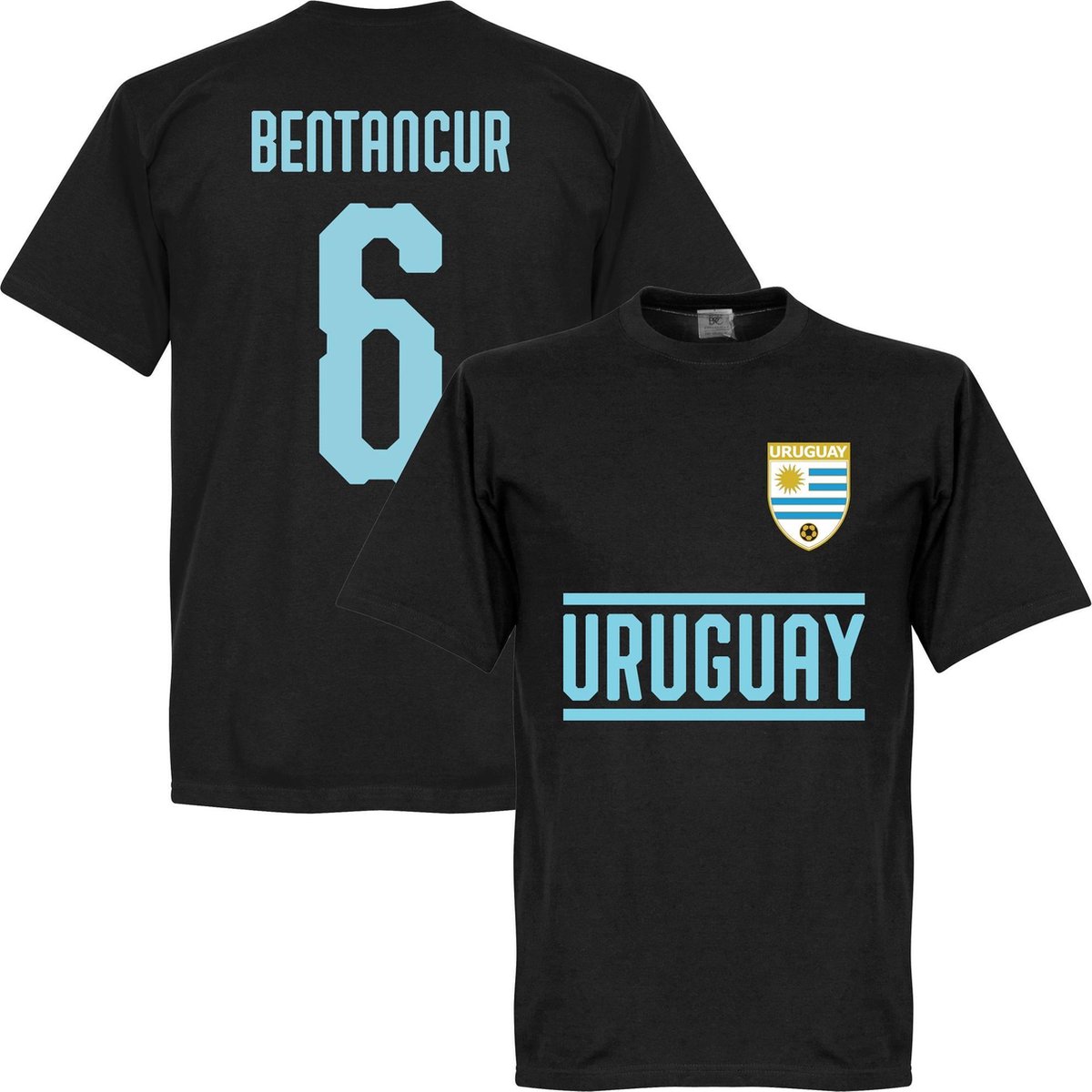 Uruguay Bentancur 6 Team T-Shirt - Zwart - S