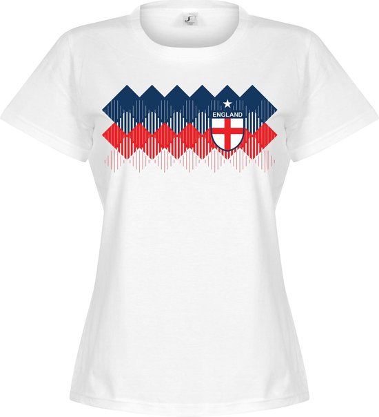 Engeland 2018 Pattern Dames T-Shirt - Wit - S