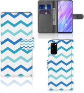 Geschikt voor Samsung Galaxy S20 Telefoon Hoesje Origineel Cadeau Zigzag Blauw