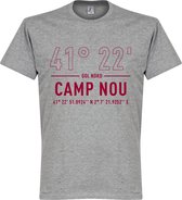 Barcelona Camp Nou Coördinaten T-Shirt - Grijs - XXXL