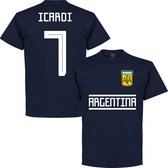Argentinië Icardi 7 Team T-Shirt - Navy - XXXXL