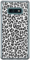 Samsung S10e hoesje siliconen - Luipaard grijs | Samsung Galaxy S10e case | grijs | TPU backcover transparant
