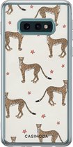 Samsung S10e hoesje siliconen - Wild cheetah | Samsung Galaxy S10e case | Bruin/beige | TPU backcover transparant