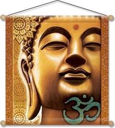 Meditatie banner Gouden Boeddha - 37.5x37.5 - Polyester