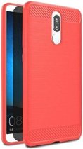 Geborstelde TPU Cover - Huawei Mate 10 Lite - Rood