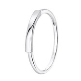Lucardi Dames Ring met bar - Ring - Cadeau - Echt Zilver - Zilverkleurig