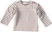 Little Label - baby shirt lange mouw - copper stripe - maat: 74 - bio-katoen