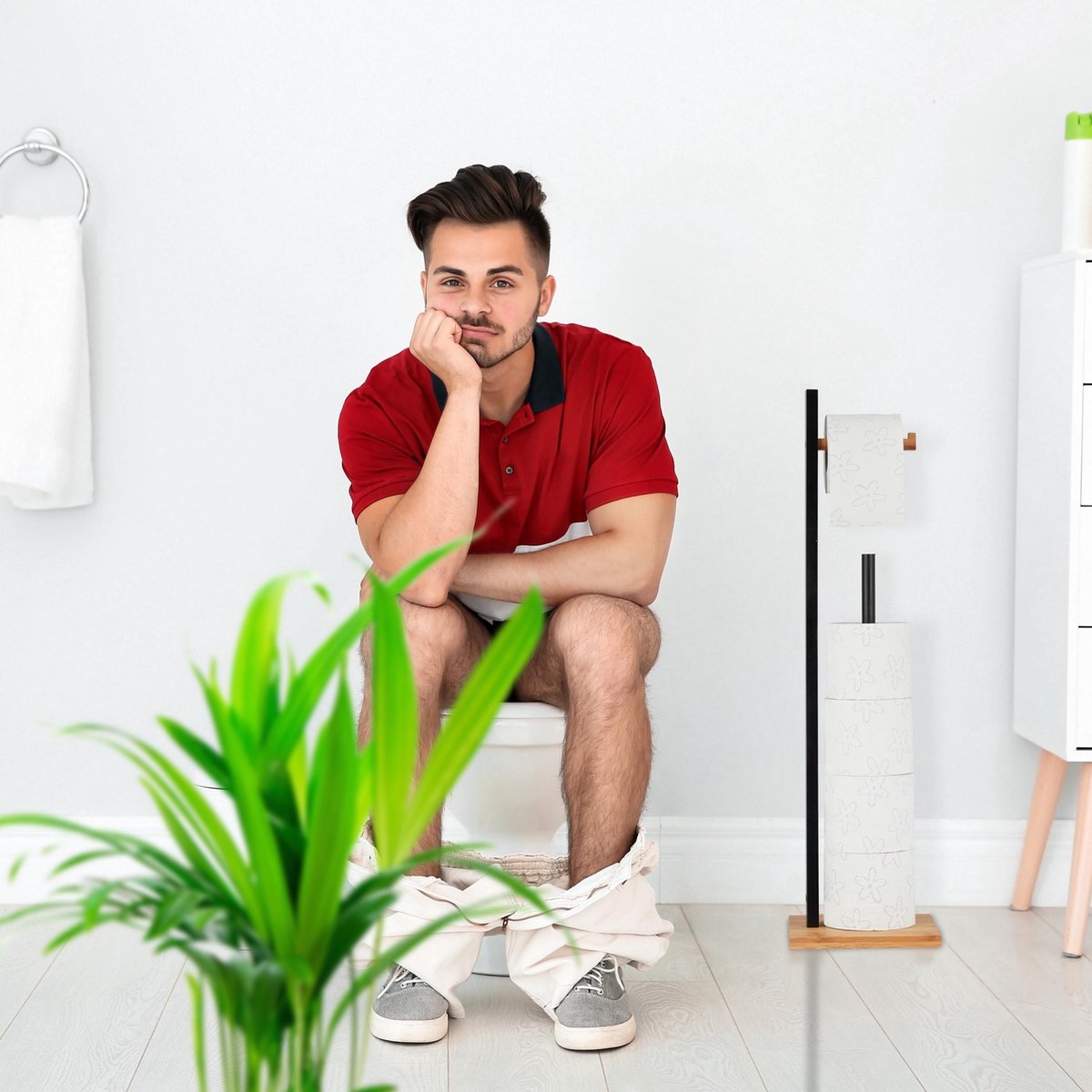 Houten Toiletpapierhouder Aangepast Logo Met Telefoonplank En Houder Aan De Muur Houten Toiletpapierhouder Aangepast Logo Met Telefoonplank En Houder Aan De Muur