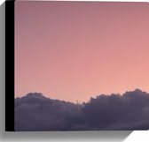 WallClassics - Canvas - Wolken met Roze Lucht - 30x30 cm Foto op Canvas Schilderij (Wanddecoratie op Canvas)