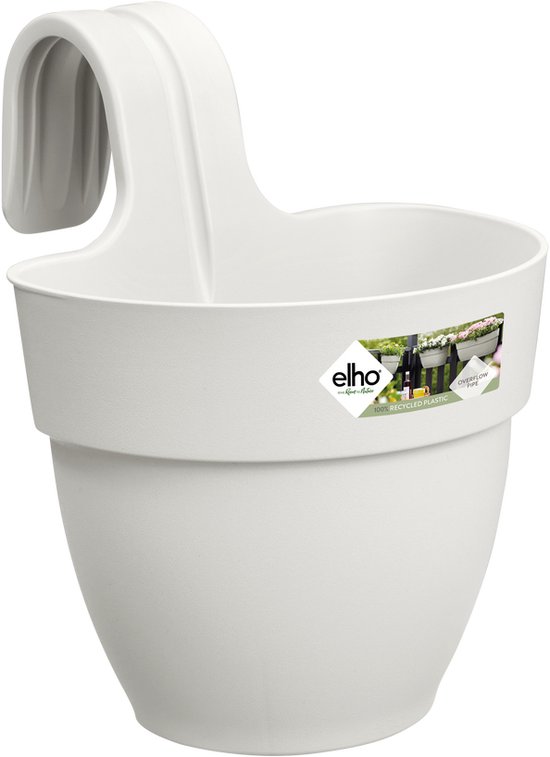 Elho Vibia Campana Easy Hanger S 21 - Übertopf Für Balkon, 20,5x26,5 Cm, Schwarz/Anthrazit, 2er Pack, Aus Recyceltem Kunststoff